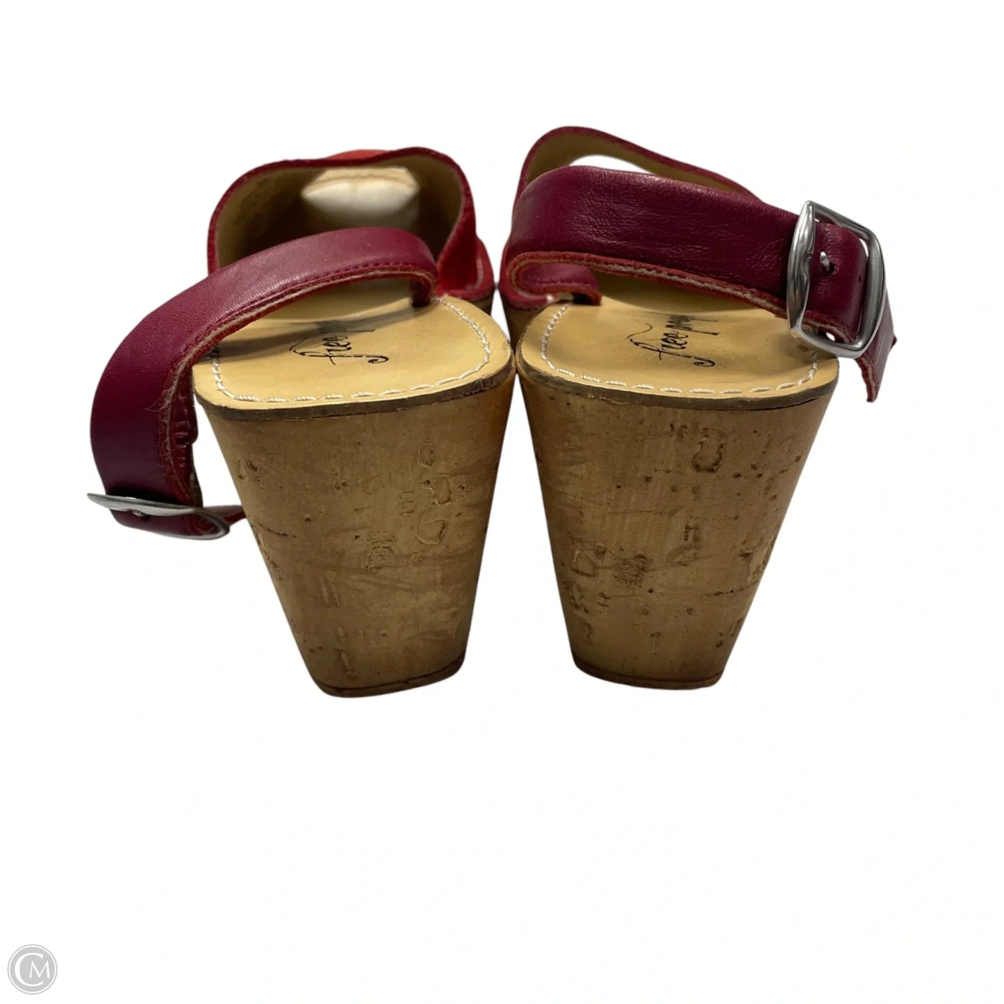 Sandals Heels Wedge By Free People In Brown & Red, Size: 7.5