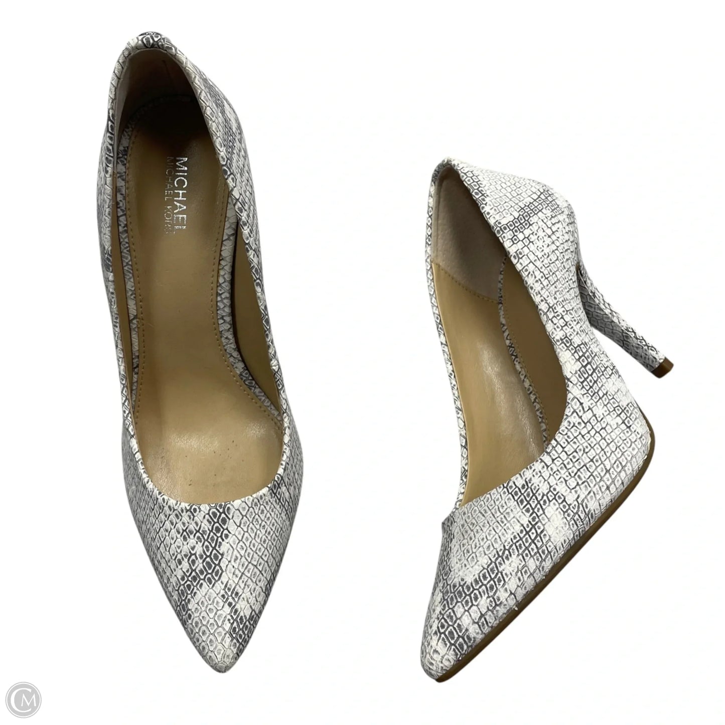 Shoes Heels Stiletto By Michael By Michael Kors In Grey & White, Size: 7.5