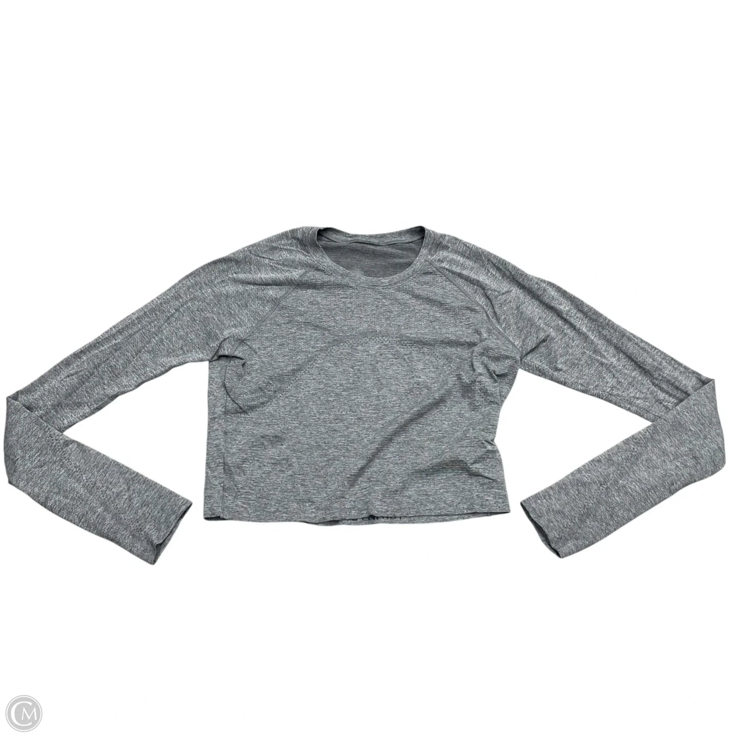 Athletic Top Long Sleeve Collar By Lululemon In Grey, Size: M