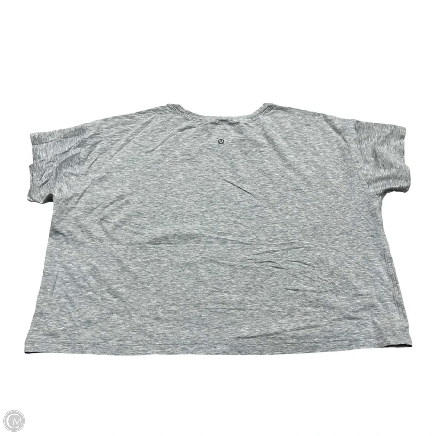 Athletic Top Short Sleeve By Lululemon In Grey, Size: L