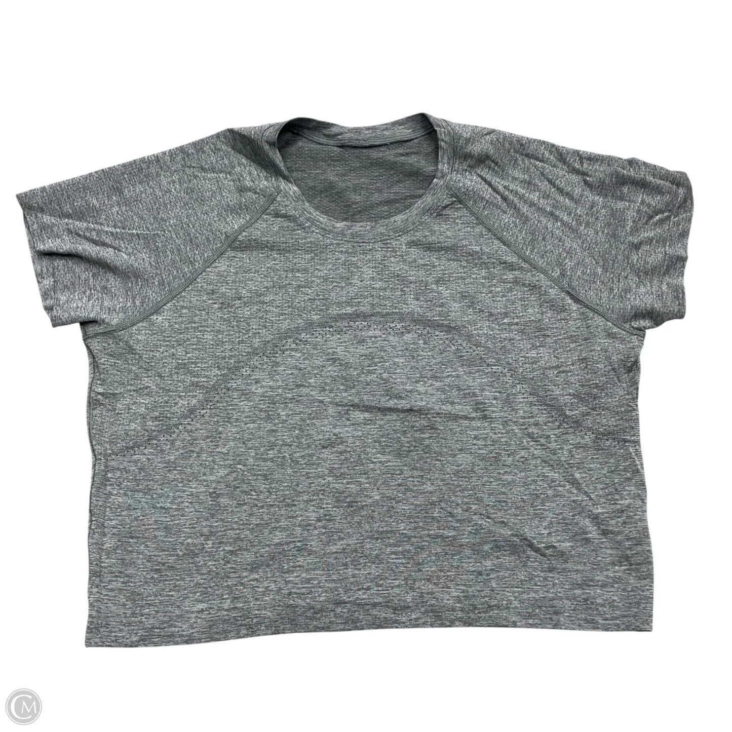 Athletic Top Short Sleeve By Lululemon In Grey, Size: M