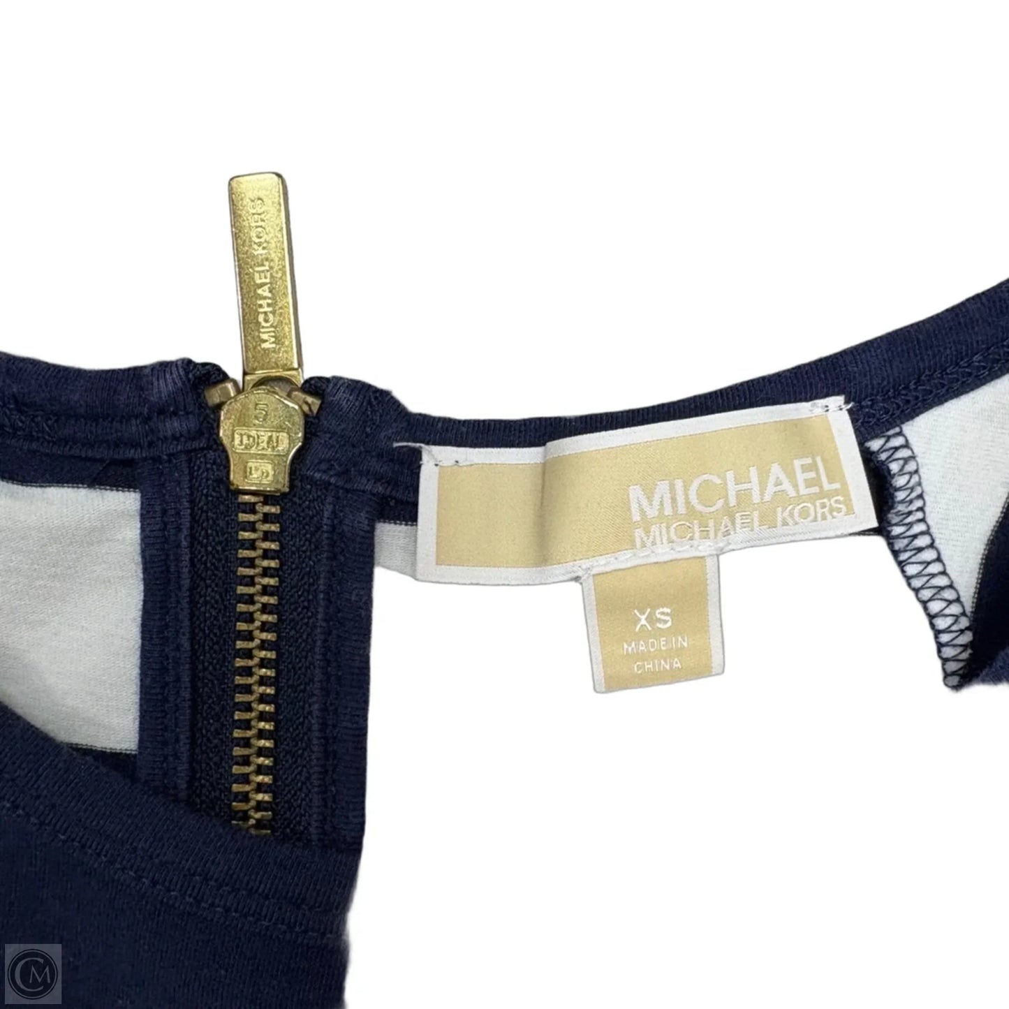 Dress Casual Midi By Michael By Michael Kors In Blue & White, Size: Xs
