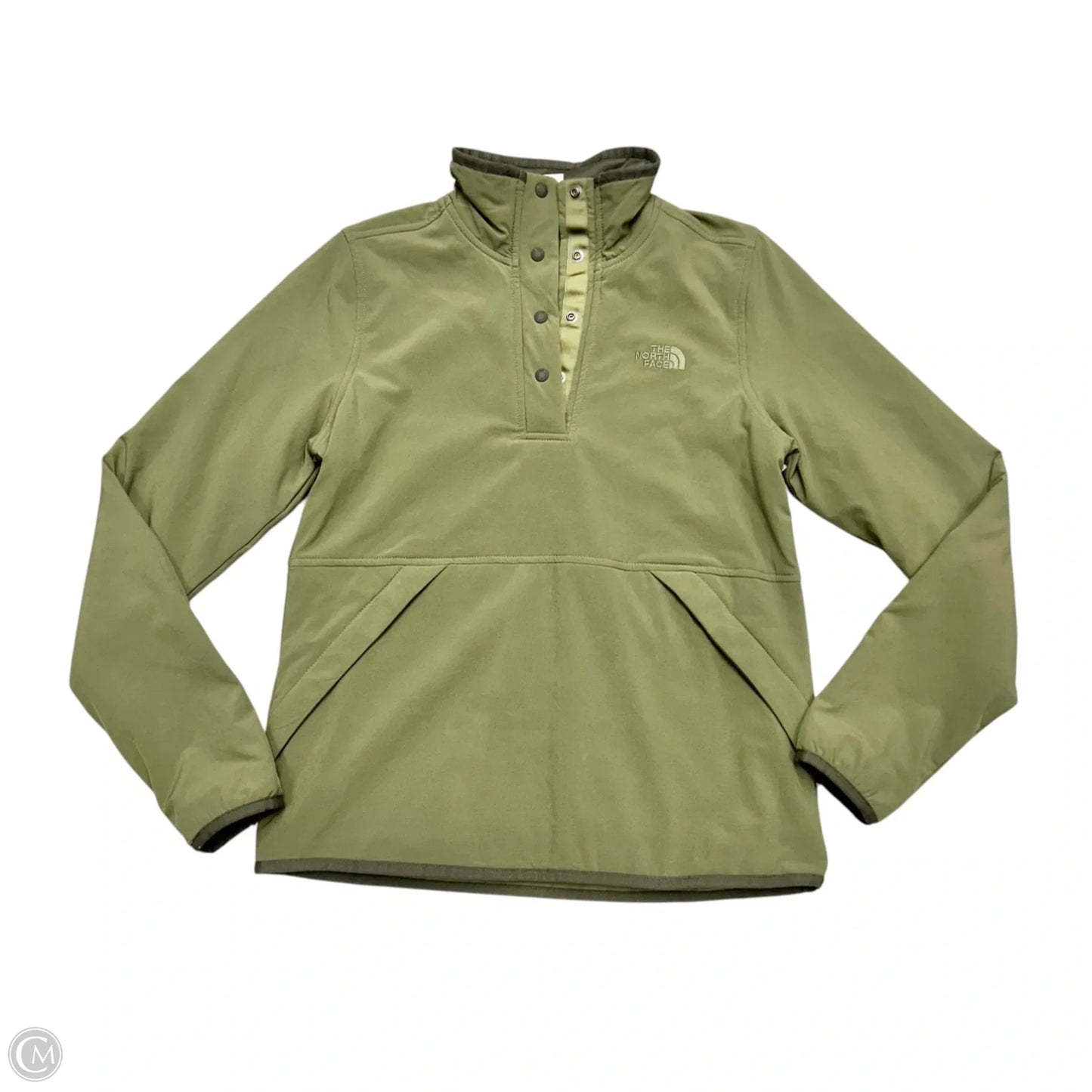 Athletic Top Long Sleeve Collar By The North Face In Green, Size: Xs