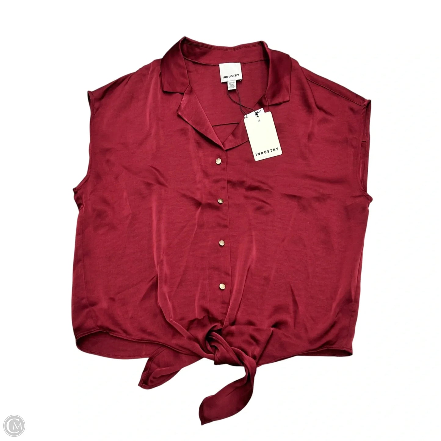Blouse Short Sleeve By Industry In Red, Size: Xl