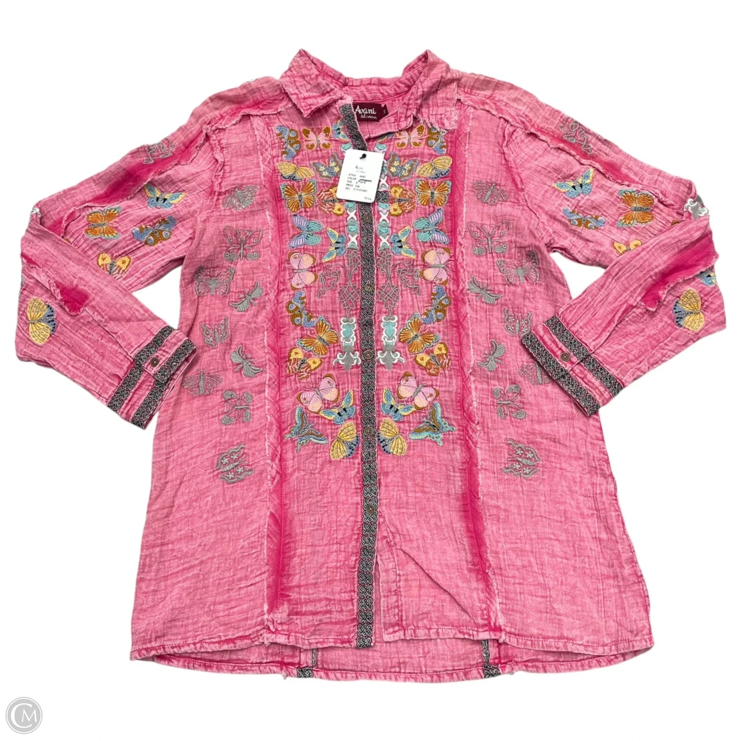 Top Long Sleeve By Cmb In Pink, Size: S