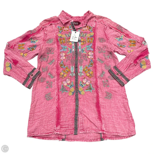 Top Long Sleeve By Avani In Pink, Size: S