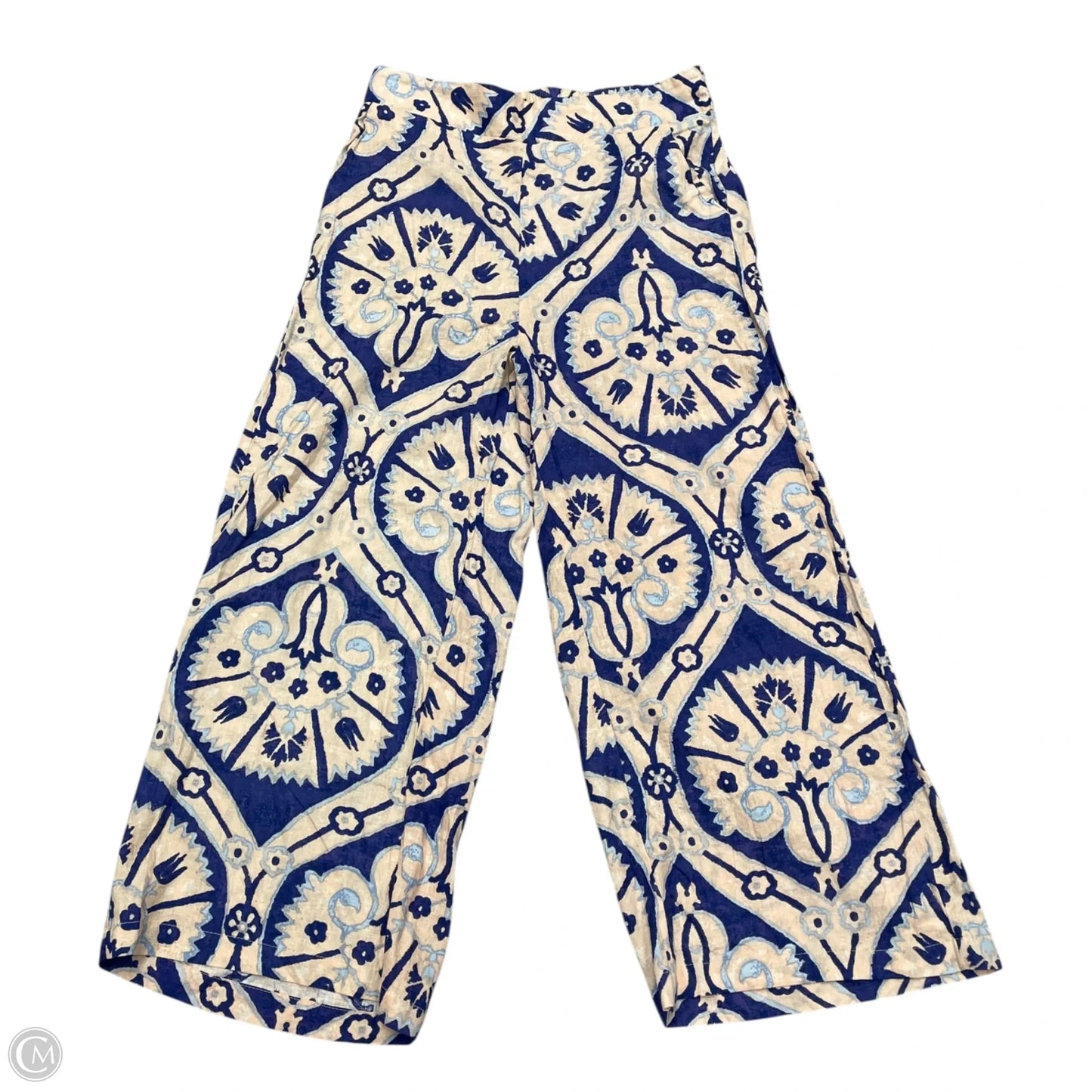 Pants Wide Leg By Christian Siriano In Blue & Pink, Size: M