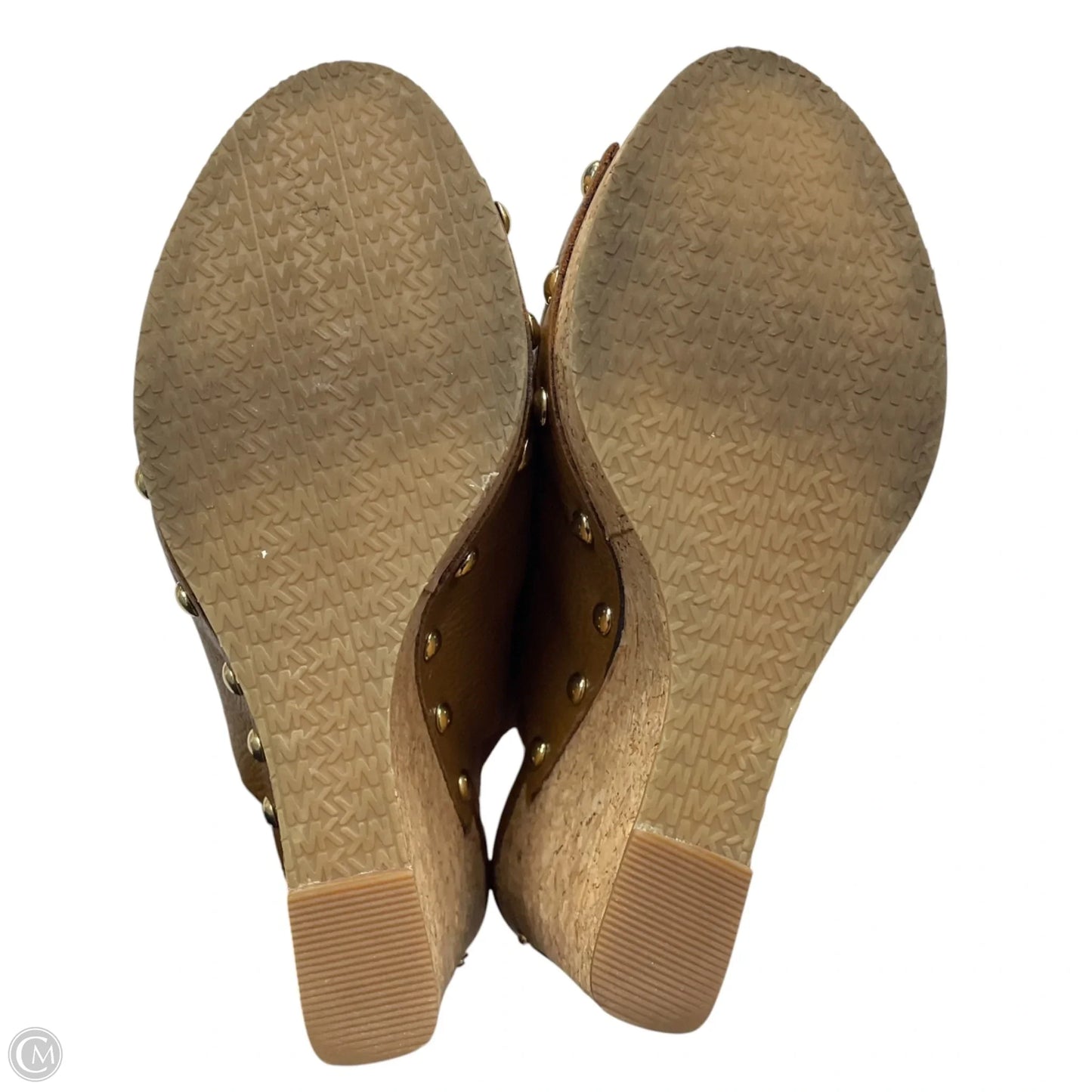 Sandals Heels Wedge By Michael By Michael Kors In Tan, Size: 9.5