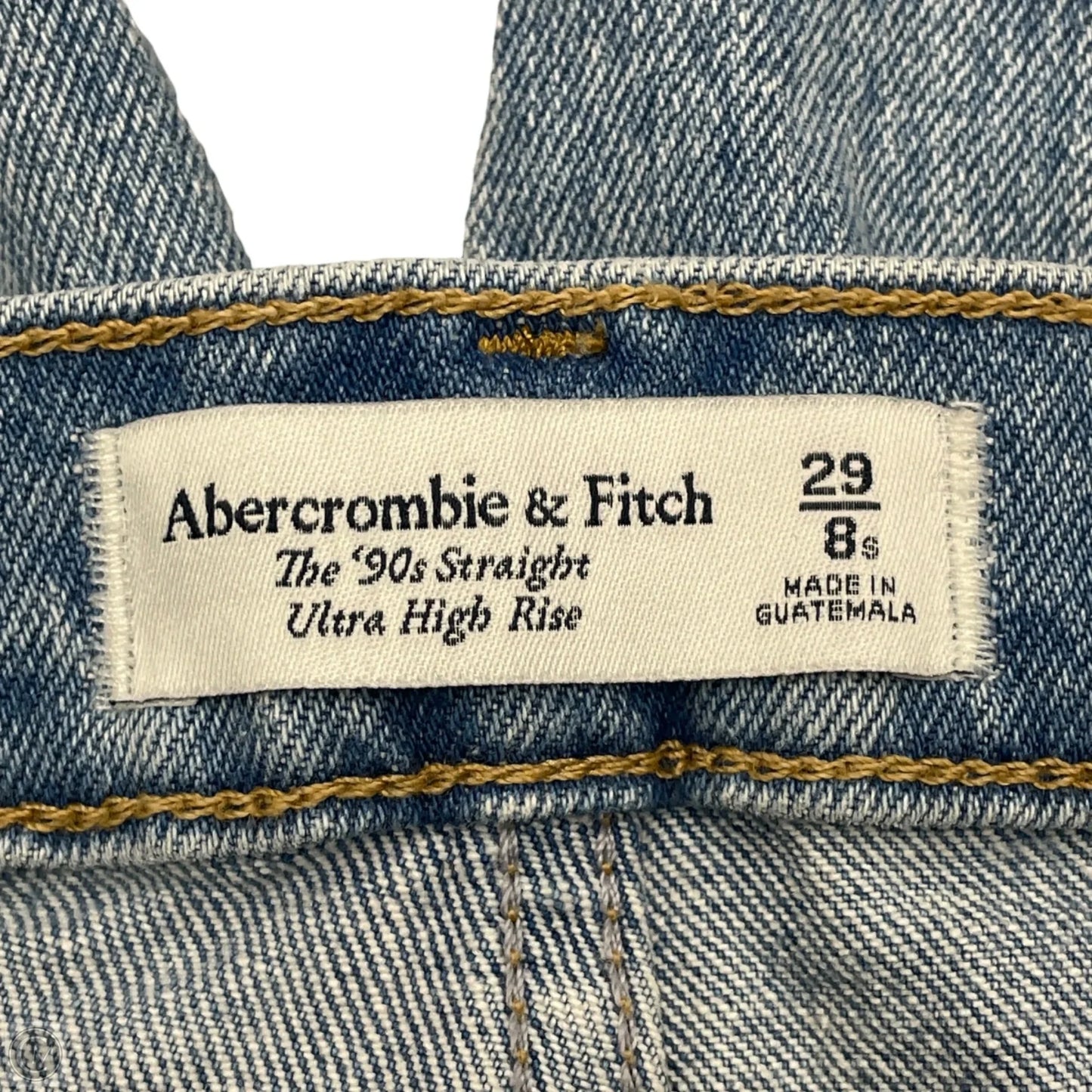 Jeans Straight By Abercrombie And Fitch In Blue Denim, Size: 8
