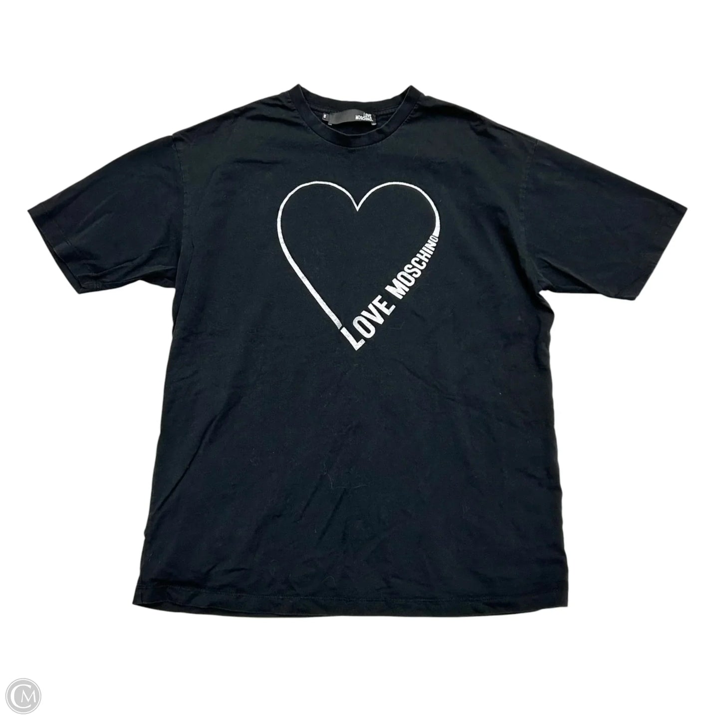 Top Short Sleeve By Love Moschino In Black, Size: S