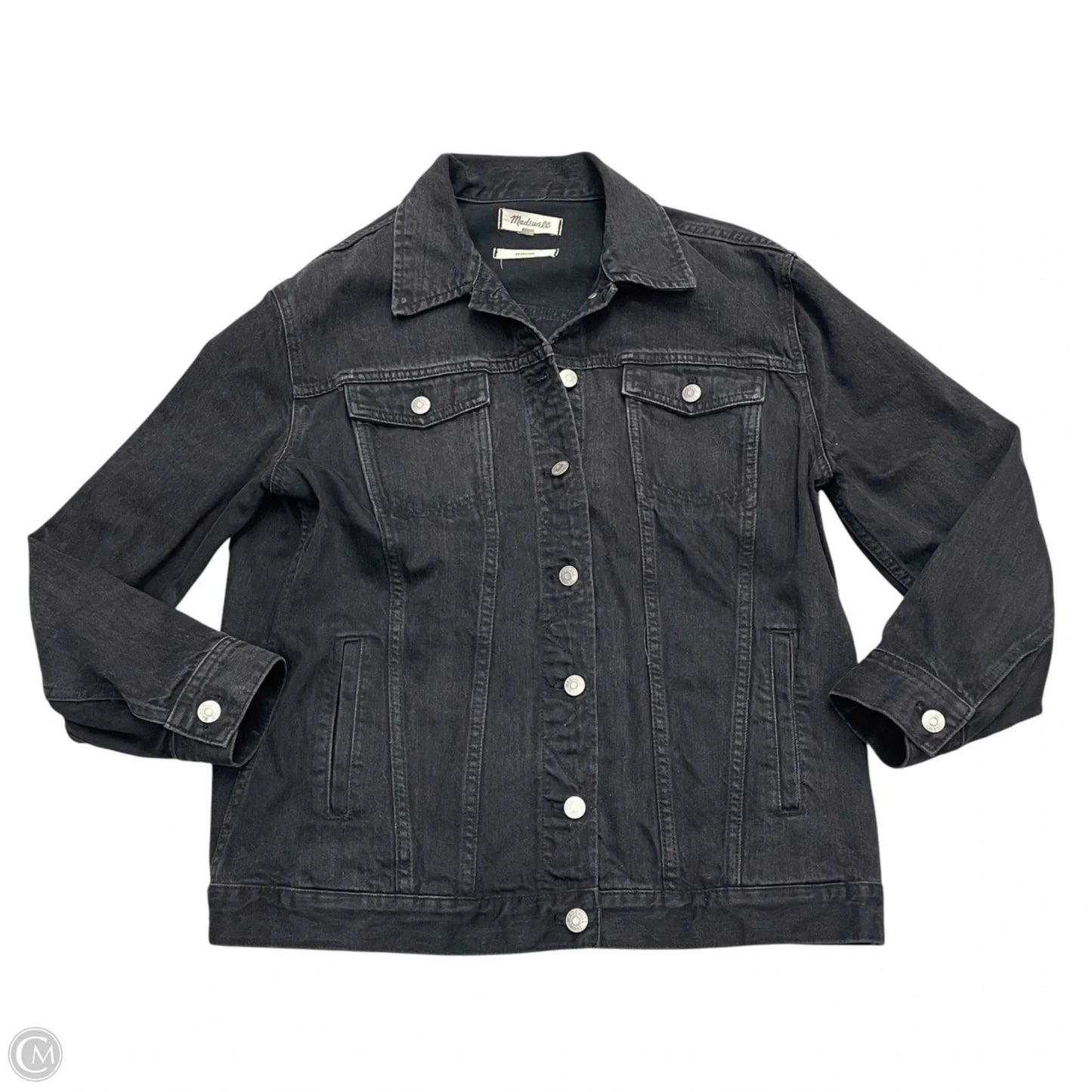 Jacket Denim By Madewell In Black Denim, Size: L