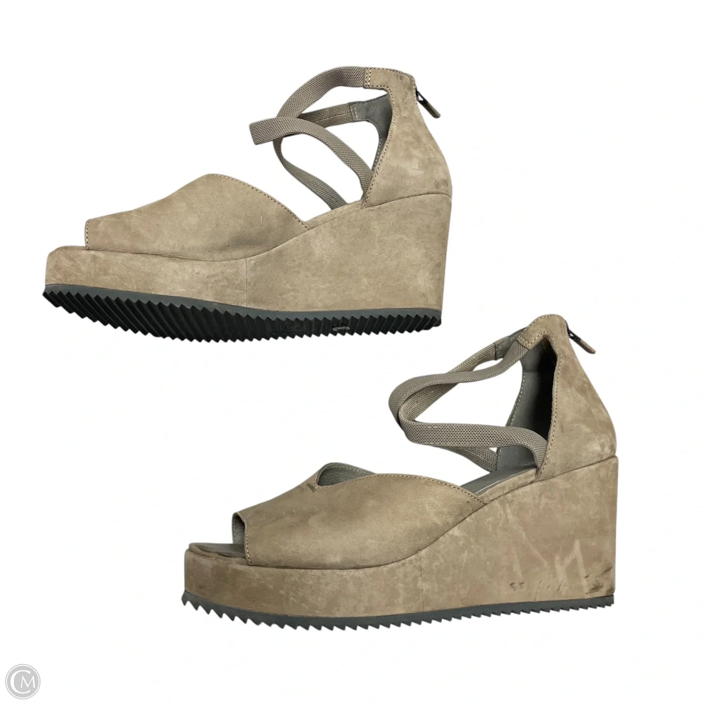 Sandals Heels Wedge By Eileen Fisher In Taupe, Size: 8.5