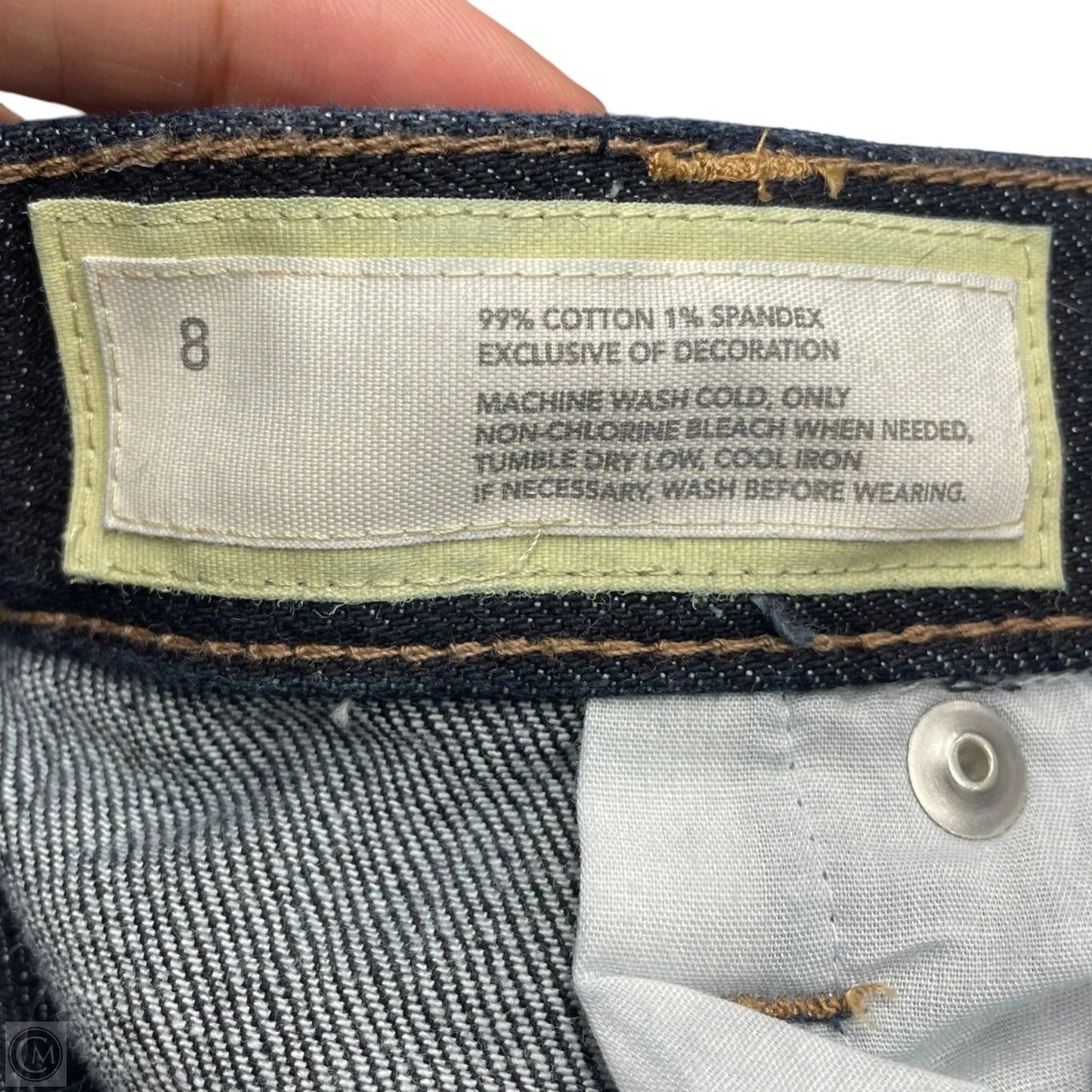Jeans Straight By Loft In Black Denim, Size: 8