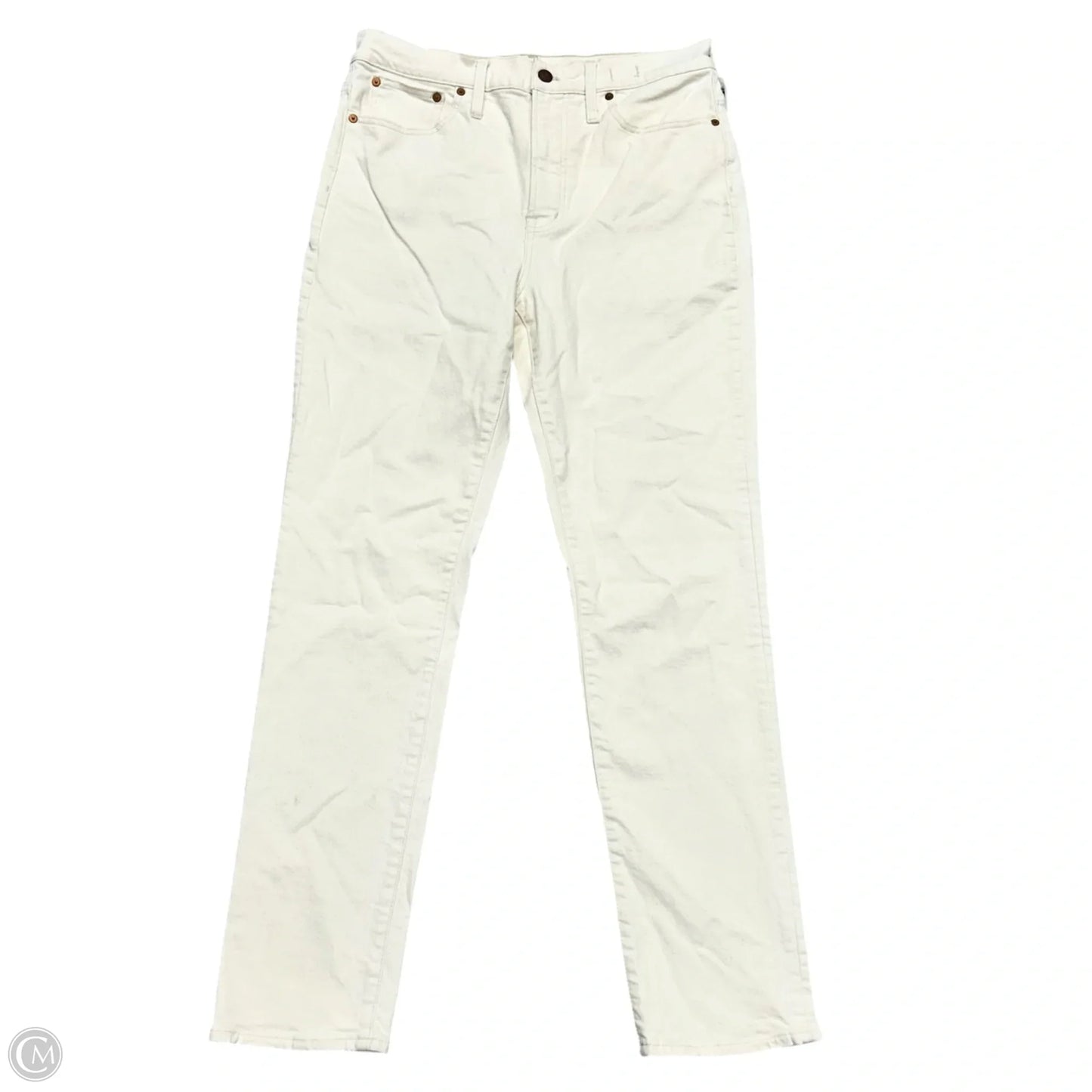 Jeans Straight By Madewell In Cream Denim, Size: 10t
