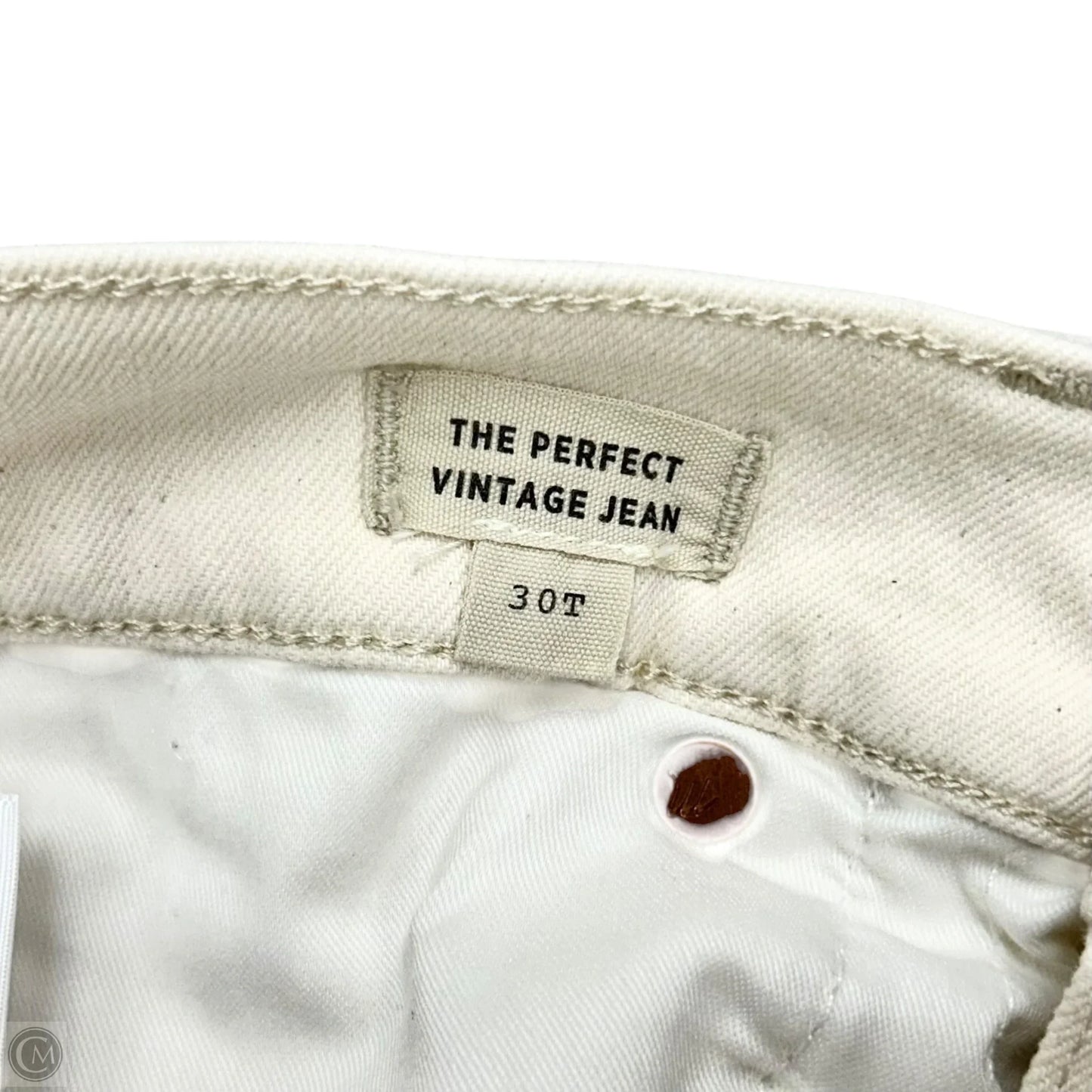 Jeans Straight By Madewell In Cream Denim, Size: 10t