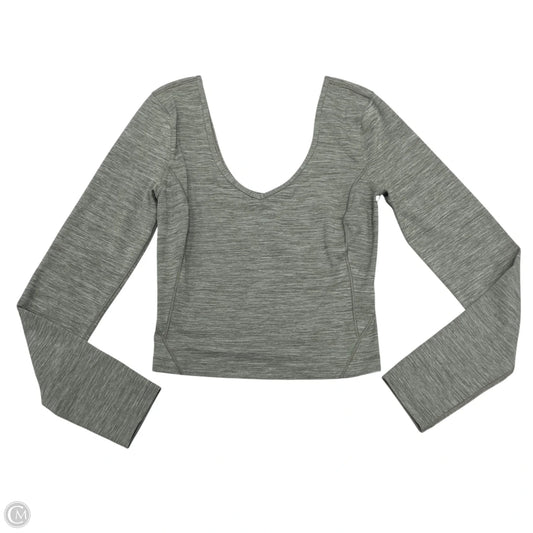 Athletic Top Long Sleeve Collar By Lululemon In Grey, Size: S