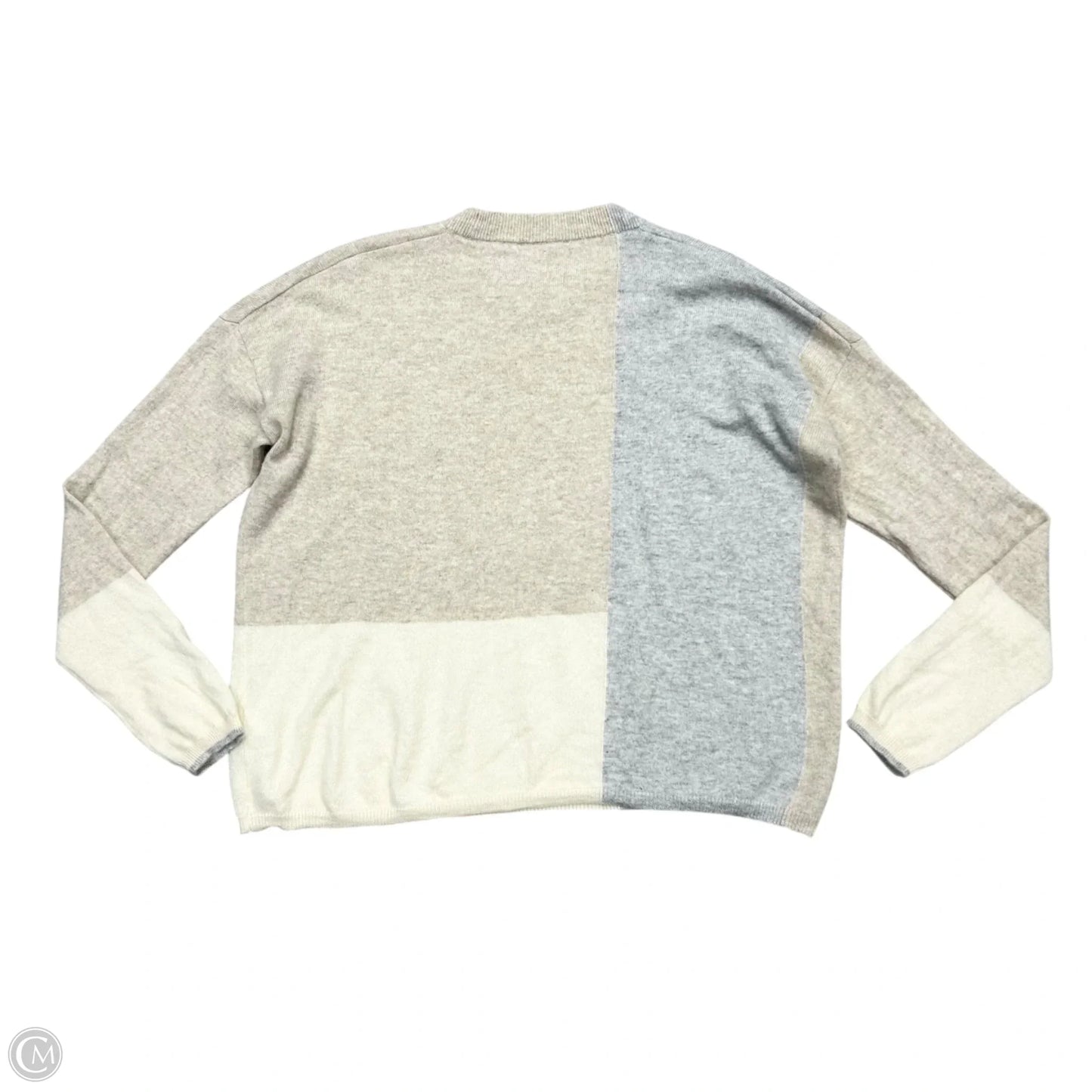 Sweater Cashmere In Cream & Grey, Size: S