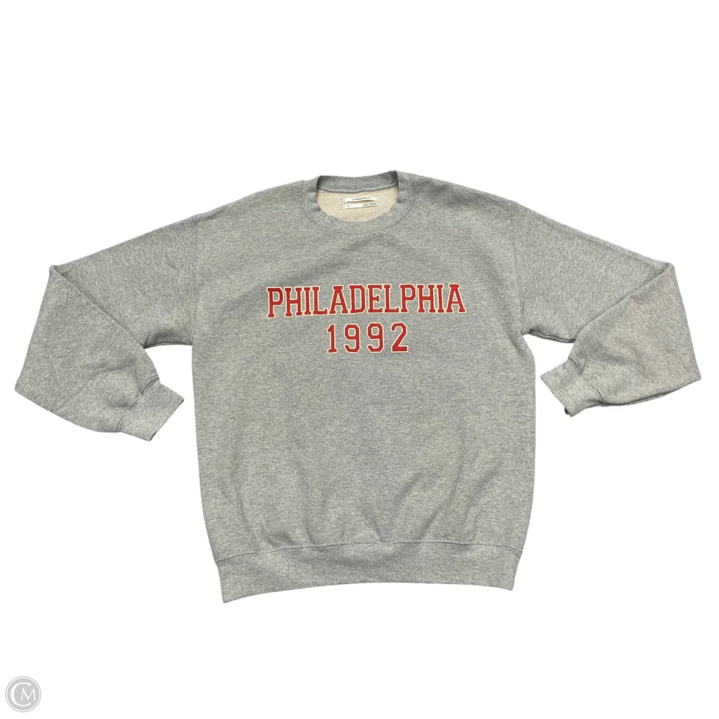 Sweatshirt Crewneck By Anthropologie In Grey & Orange, Size: Xs