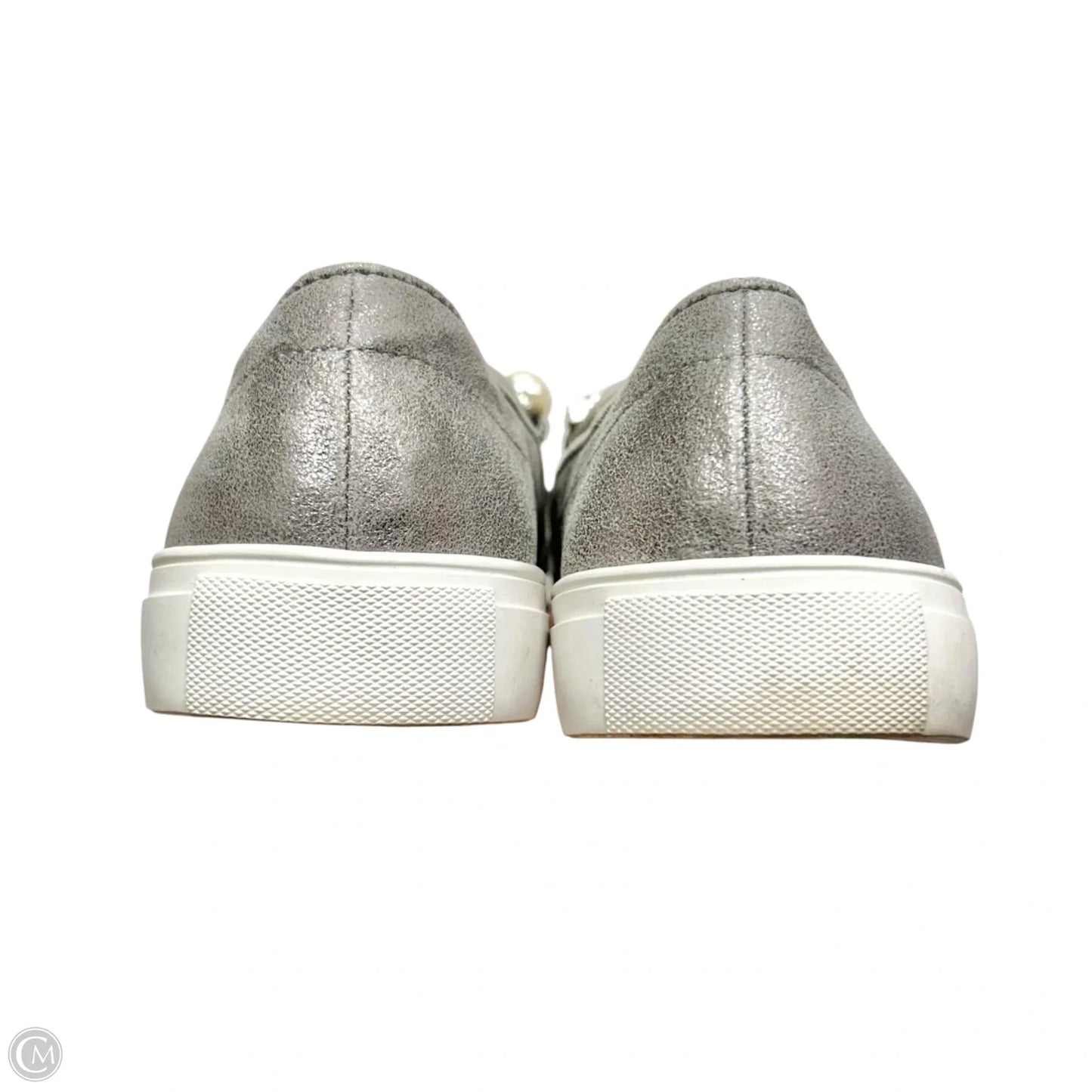 Shoes Designer By Karl Lagerfeld In Silver & White, Size: 7