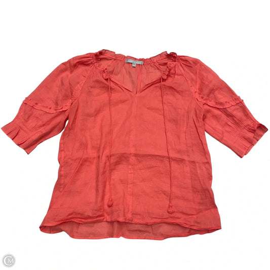 Blouse Short Sleeve By Daniel Rainn In Coral, Size: S