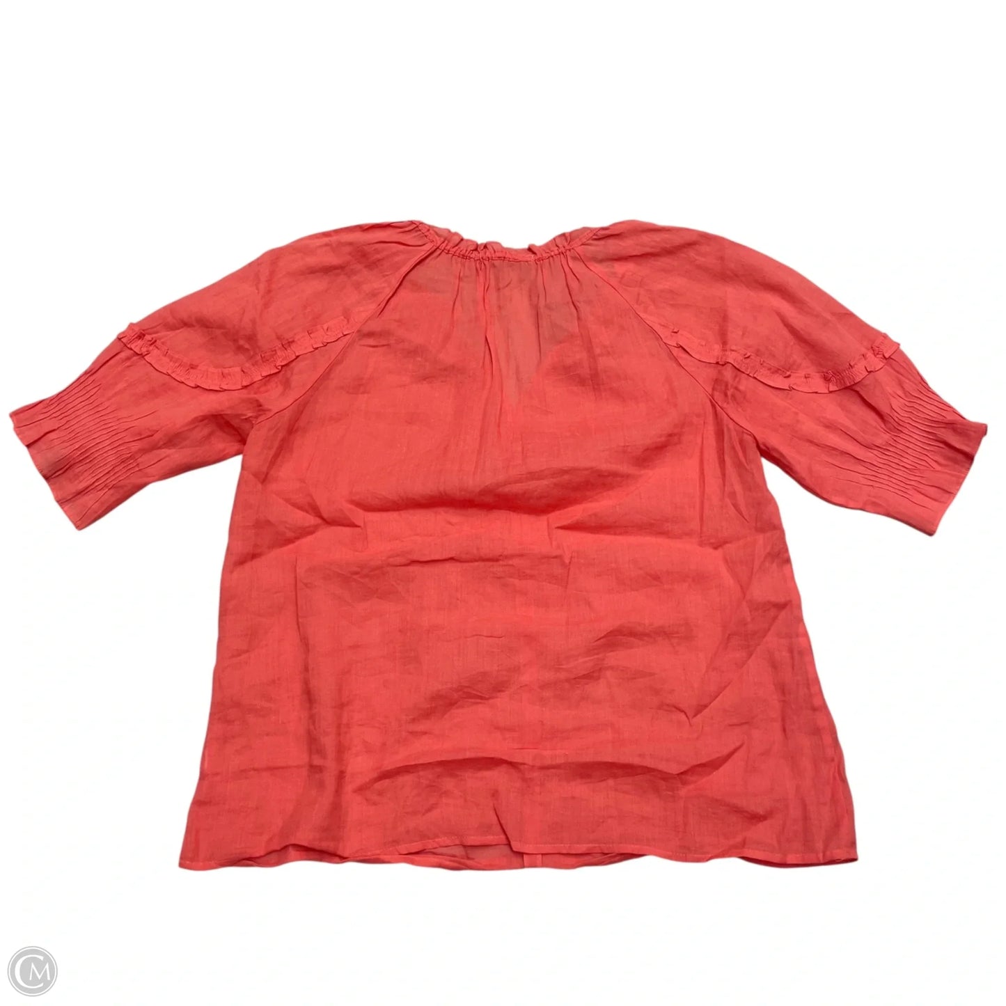 Blouse Short Sleeve By Daniel Rainn In Coral, Size: S