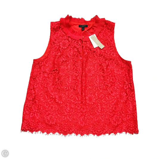 Top Sleeveless By J. Crew In Red, Size: Xl