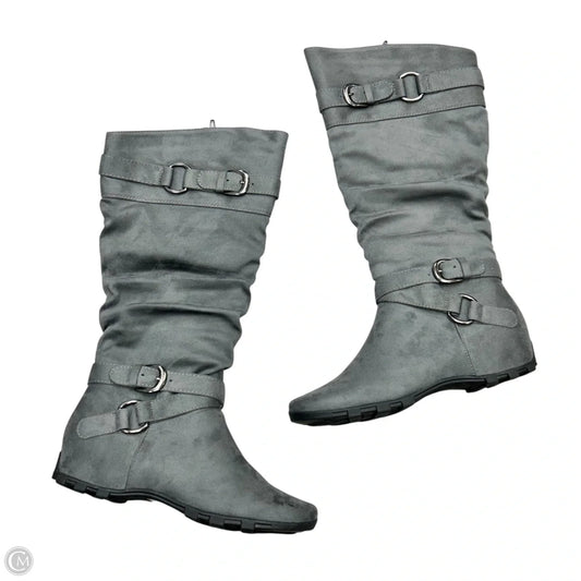 Boots Mid-calf Flats By Unr8ed In Grey, Size: 9