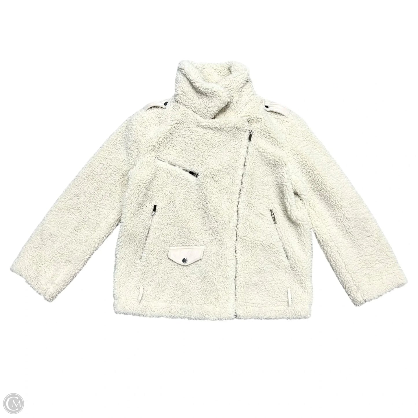 Coat Faux Fur & Sherpa By Lioness In Cream, Size: S
