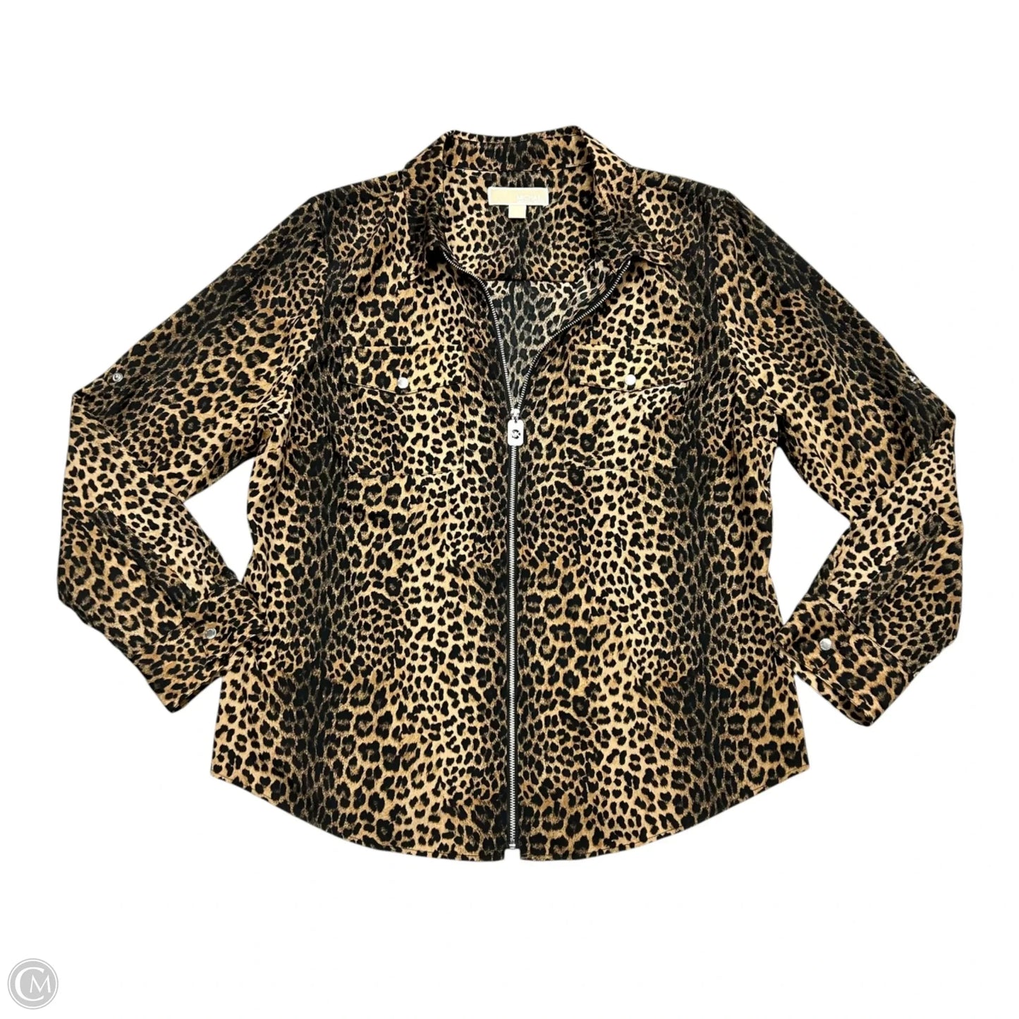 Jacket Shirt By Michael By Michael Kors In Animal Print, Size: Xl