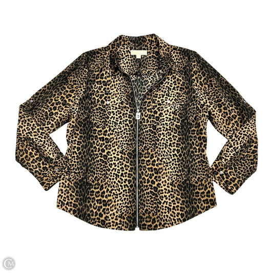 Jacket Shirt By Michael By Michael Kors In Animal Print, Size: Xl