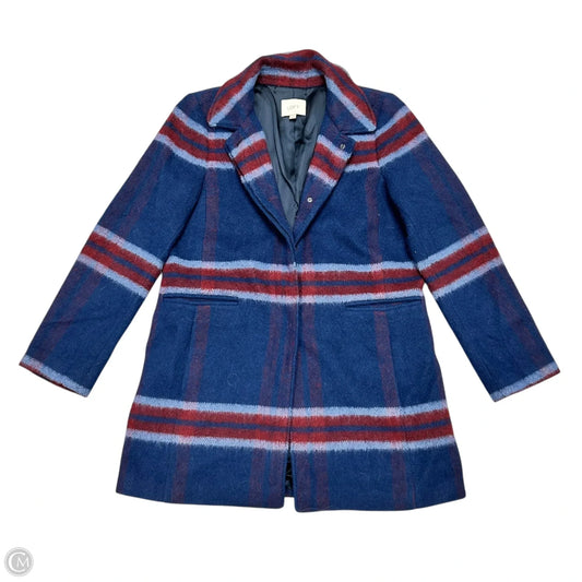 Coat Peacoat By Loft In Blue & Red, Size: L