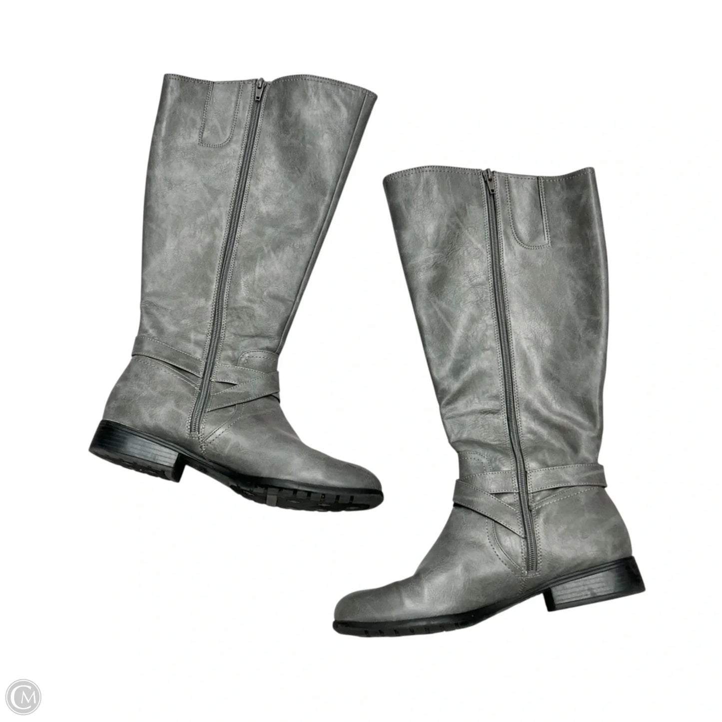 Boots Mid-calf Flats By Life Stride In Grey, Size: 9.5