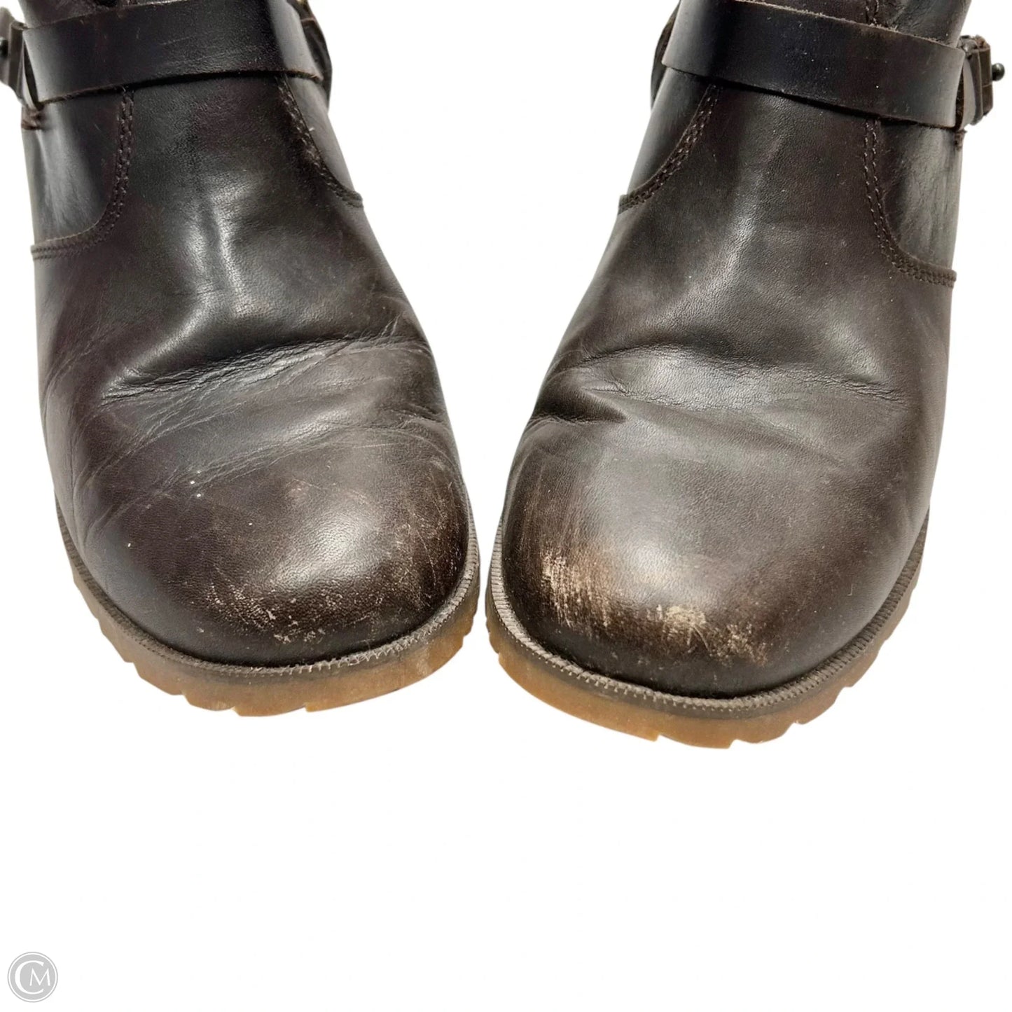 Boots Ankle Heels By Teva In Brown & Cream, Size: 8