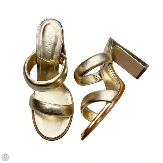 Shoes Heels Block By Schutz In Gold, Size: 8.5