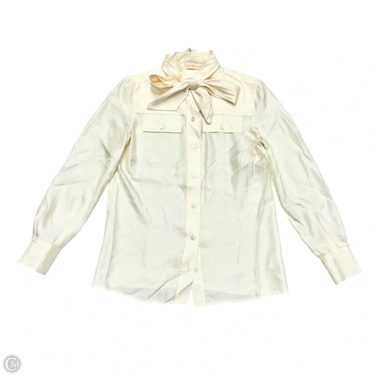 Top Long Sleeve Designer By Tory Burch In Ivory, Size: Xs