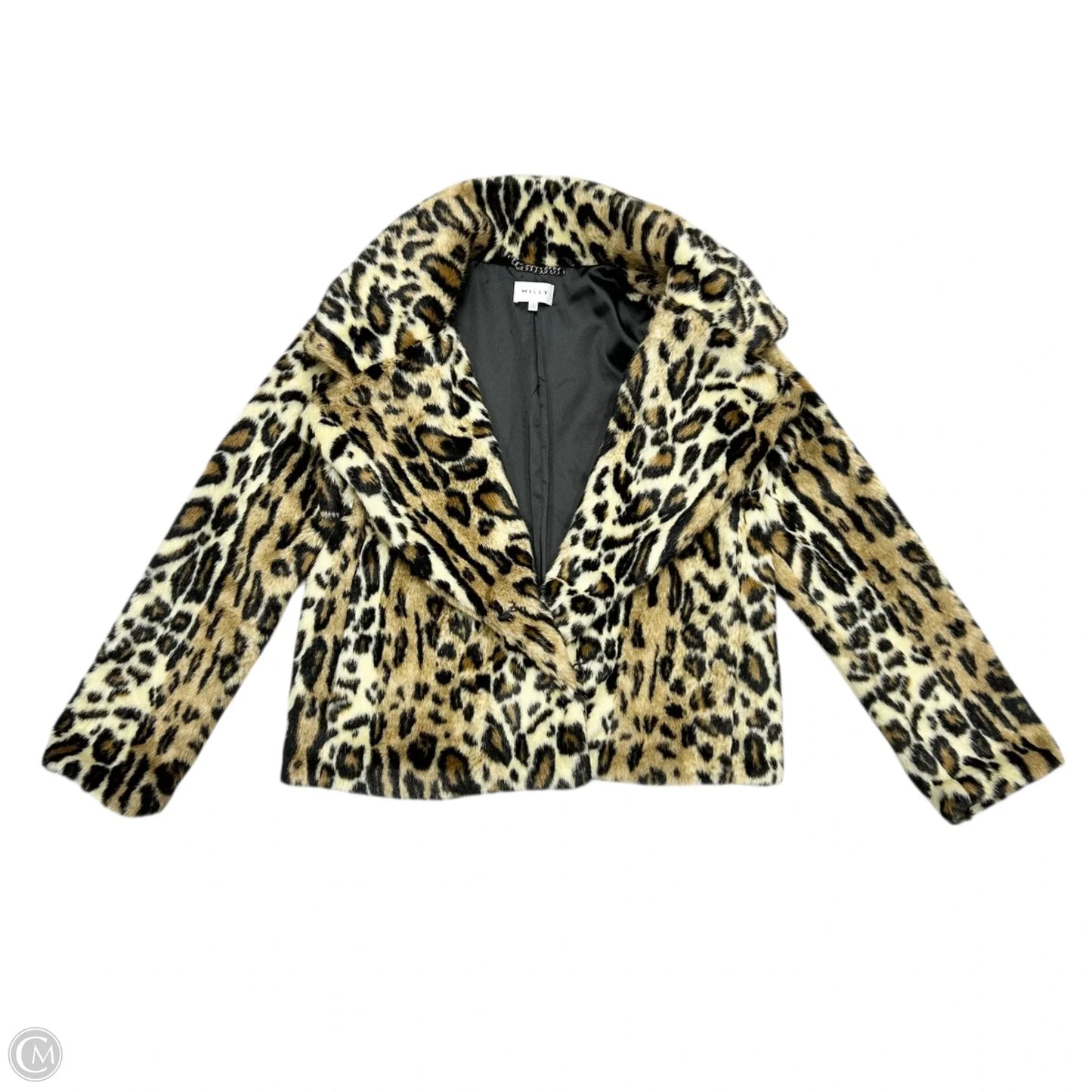 Coat Designer By Milly In Animal Print, Size: L