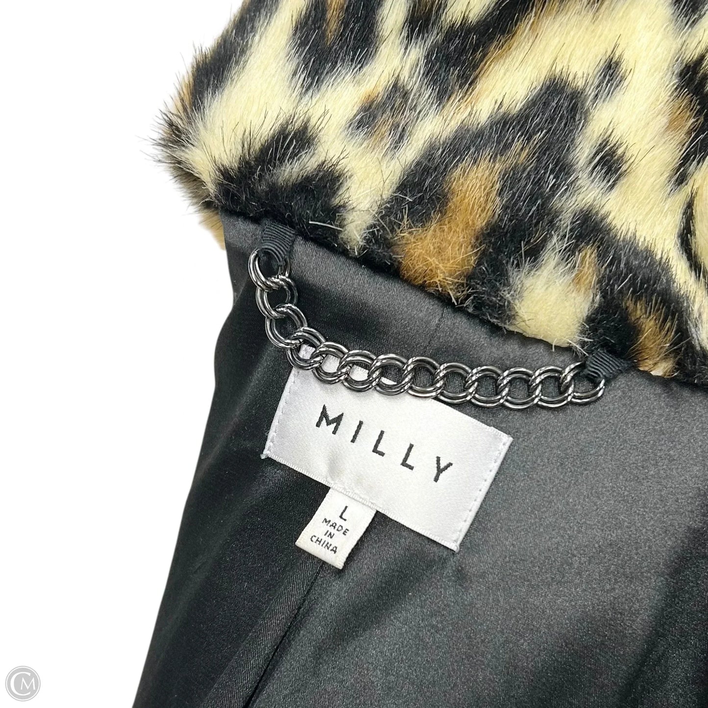 Coat Designer By Milly In Animal Print, Size: L