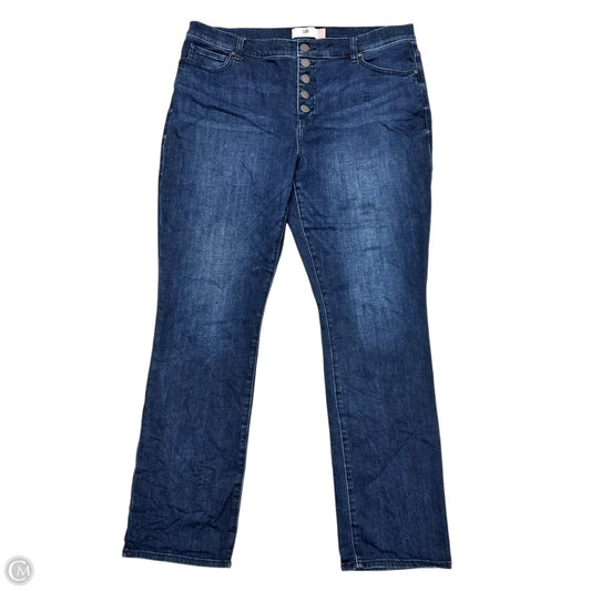 Jeans Straight By Cabi In Blue Denim, Size: 16
