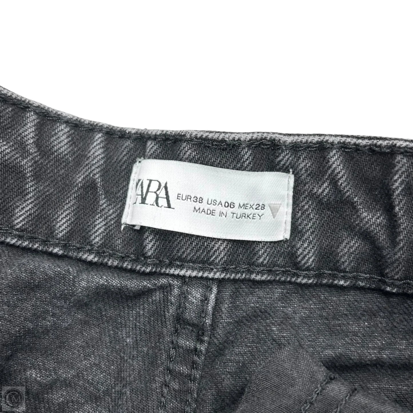 Jeans Straight By Zara In Black Denim, Size: 6