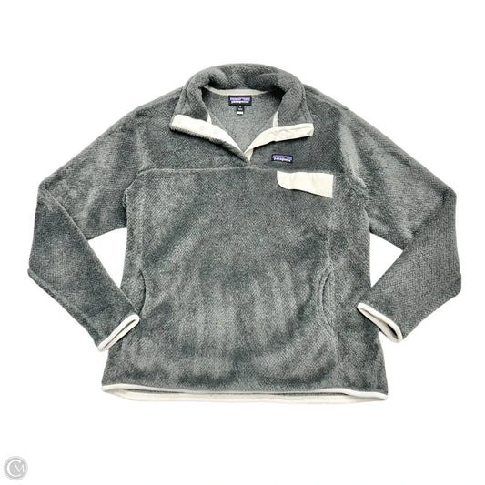 Sweatshirt Collar By Patagonia In Cream & Grey, Size: Xl