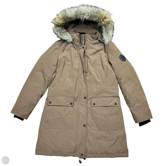 Coat Parka By Calvin Klein In Brown, Size: L
