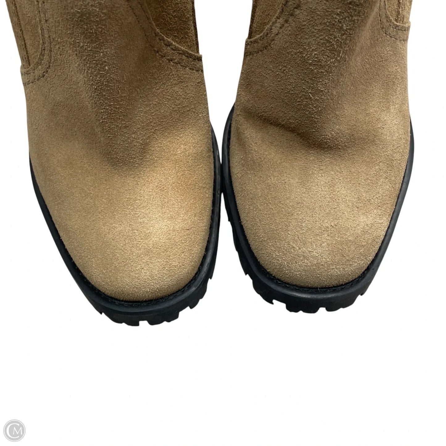 Boots Ankle Heels By Schutz In Black & Tan, Size: 7.5