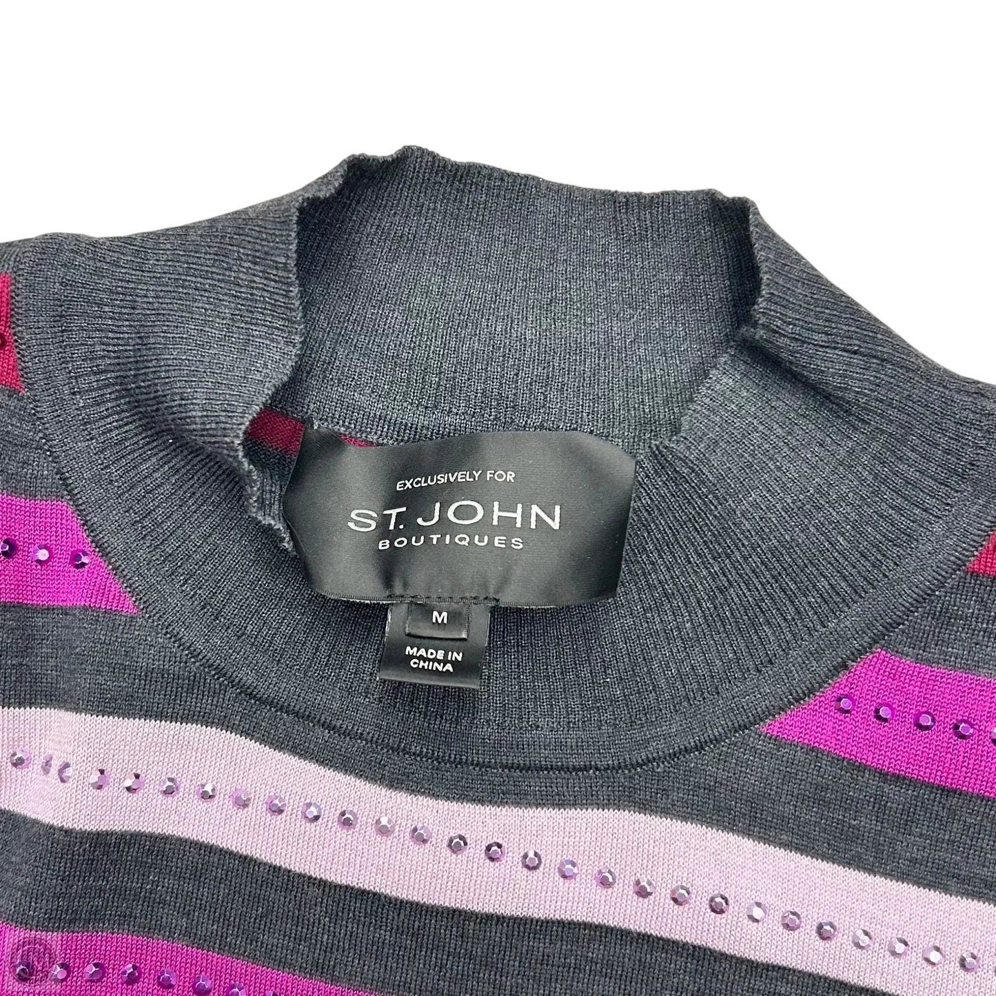 Tank Top By St. John In Grey & Purple, Size: M