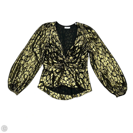 Blouse Long Sleeve By Alc In Black & Gold, Size: L