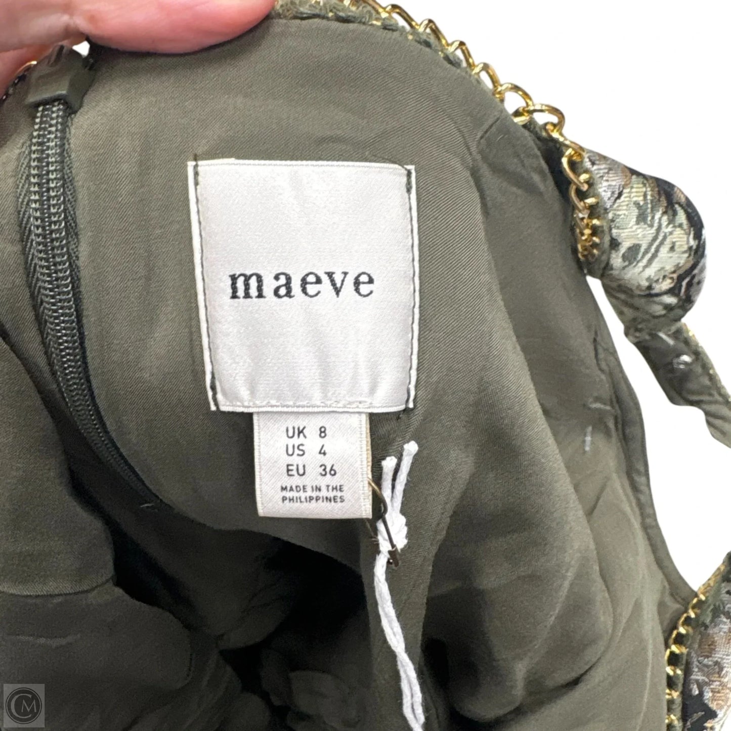 Dress Party Midi By Maeve In Black & Green, Size: S