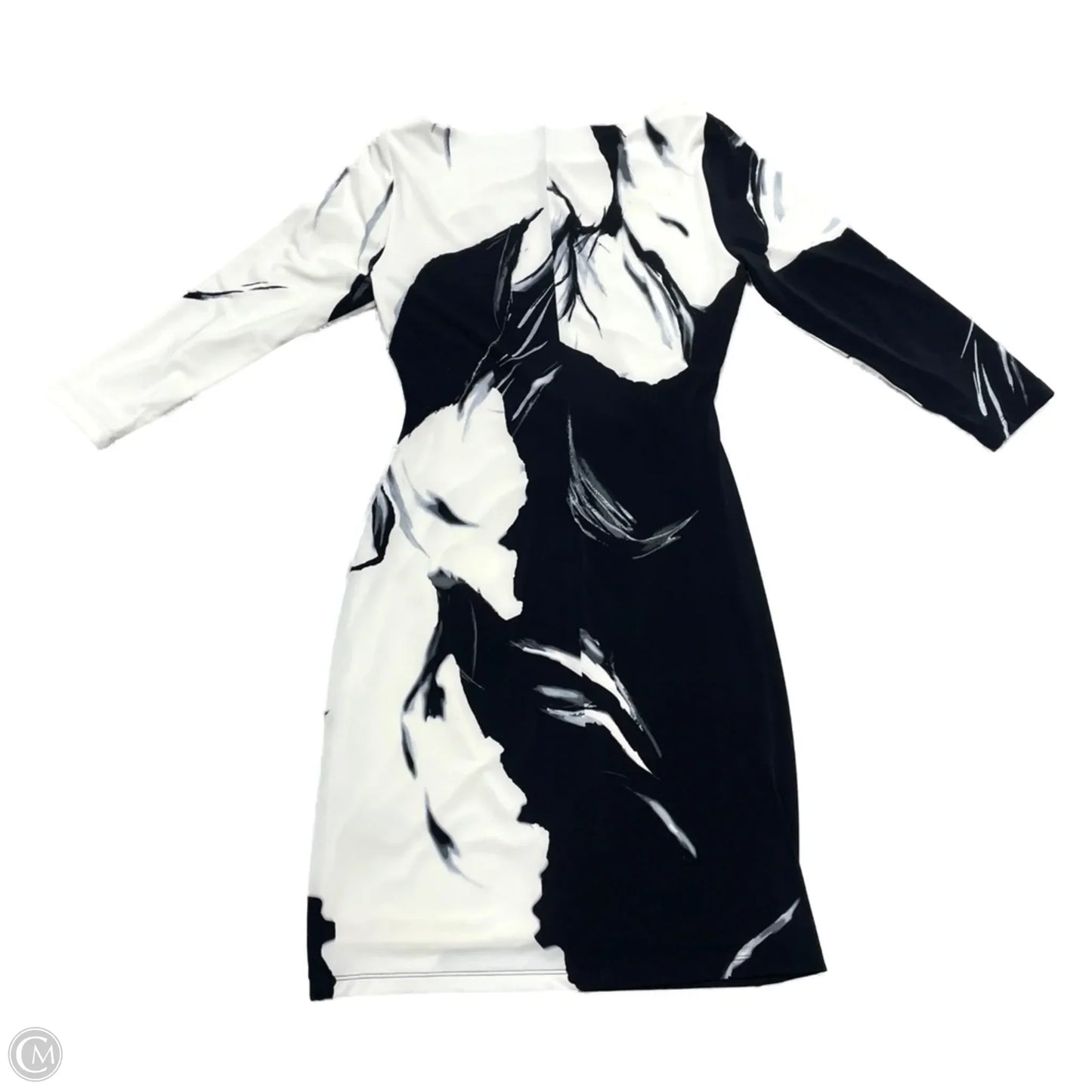 Dress Party Midi By Lauren By Ralph Lauren In Black & White, Size: S