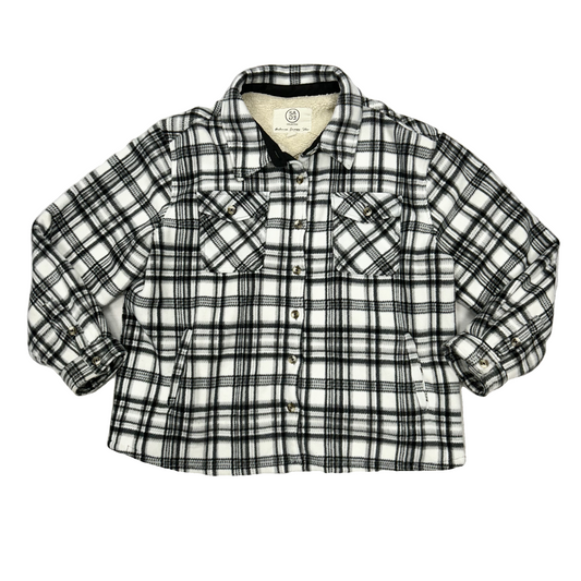 Jacket Shirt By Sage In Black & White, Size: Xxl