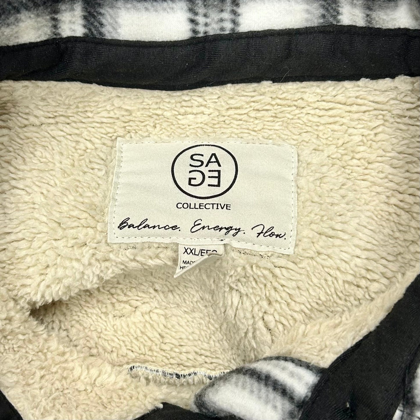 Jacket Shirt By Sage In Black & White, Size: Xxl