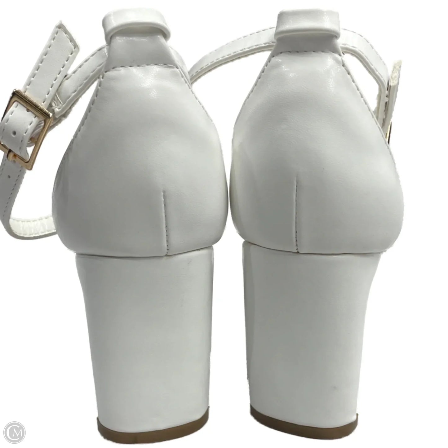 Shoes Heels Block By Clothes Mentor In White, Size: 7.5