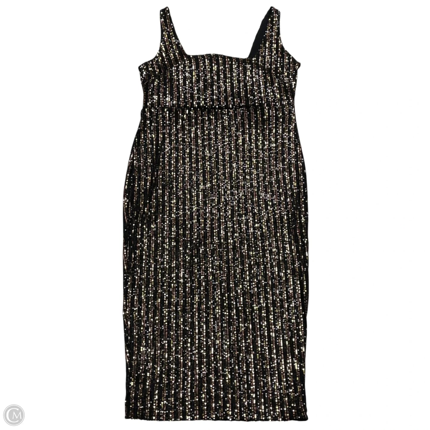 Dress Party Midi By City Chic In Black & Gold, Size: L